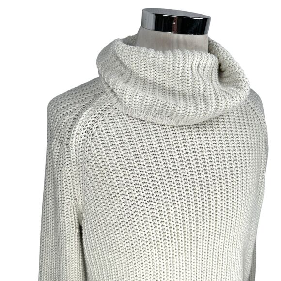 Haven Well Within Chunky Knitted Sweater Women’s Large White Funnel Neck Cotton - Picture 2 of 10